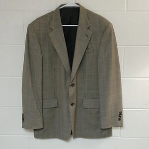OSCAR DE LA RENTA CLASSIC GLEN PLAID SOFT LIGHTWEIGHT 100% WOOL JACKET